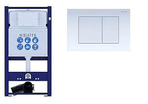 Инсталляция для унитаза Aquatek INS-0000016 с кнопкой KDI-0000009 белая купить в интернет-магазине сантехники Sanbest