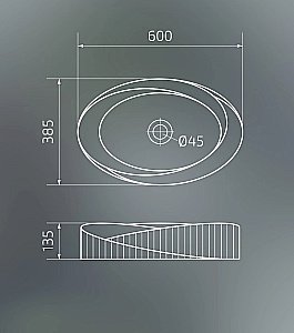 Раковина накладная Gid Creativo 60 Bm888 53358 черная матовая купить в интернет-магазине Sanbest