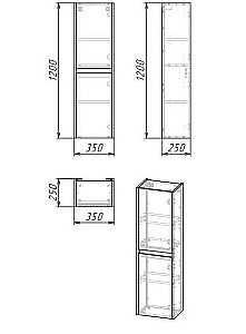 Пенал подвесной Grossman ЭДВАНС 35 цемент светлый для ванной в интернет-магазине сантехники Sanbest