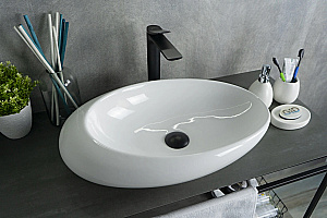 Раковина накладная Gid Creativo 59 N9050 51167 белая купить в интернет-магазине Sanbest