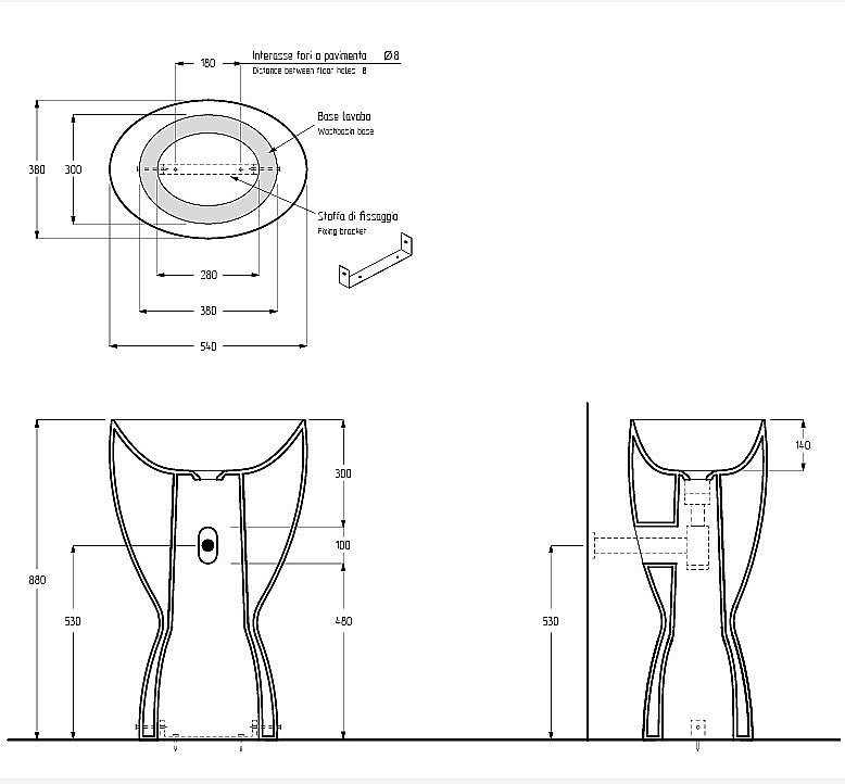 Раковина напольная Migliore LAVABI TONDA 32082 белая купить в интернет-магазине Sanbest