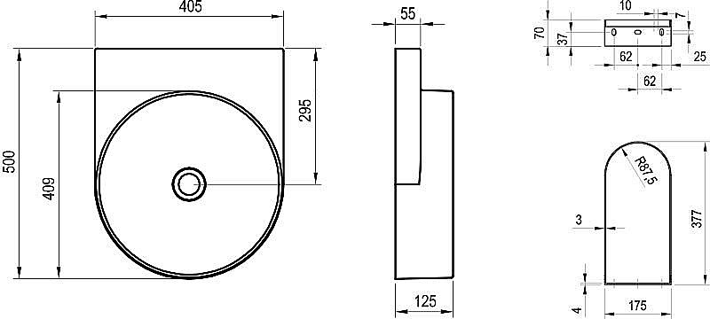 Раковина Ravak Yard 400 XJX0E040000 белый матовый купить в интернет-магазине Sanbest
