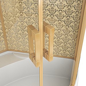 Душевая кабина Niagara Luxe 7744G 120х120 профиль золото/стекло прозрачное купить в интернет-магазине Sanbest