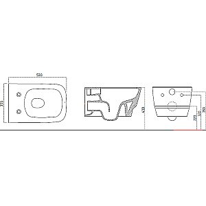 Унитаз Boheme Bello 971-W с инсталяцией и кнопкой 664-CR белый глянцевый/хром, безободковый купить в интернет-магазине Sanbest