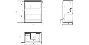 Тумба с  раковиной подвесная/напольная Dreja SLIM 55 белый глянец для ванной в интернет-магазине Sanbest