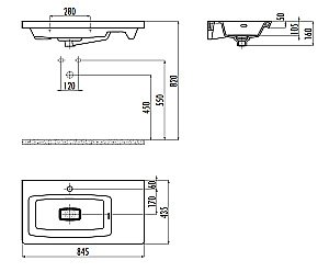 Раковина Creavit Memory 84,5 MY085-0000 белая купить в интернет-магазине Sanbest