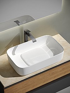 Тумба с раковиной Sancos DELTA 100 со столешницей, дуб красный/графит для ванной в интернет-магазине Sanbest