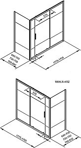 Шторка для ванны Aquanet Practic AE10-B-180H150U-CP + AE10-F-75H150U-CP купить в интернет-магазине Sanbest