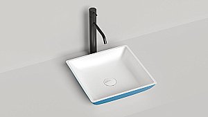 Раковина накладная Salini CALLISTA 04 1101208SMRH 38 из искусственного камня S-Stone, белая матовая, цвет по RAL снаружи купить в интернет-магазине Sanbest