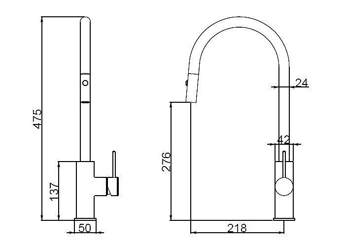 Смеситель для кухни Vincea City VKF-2C1MB черный матовый купить в интернет-магазине сантехники Sanbest