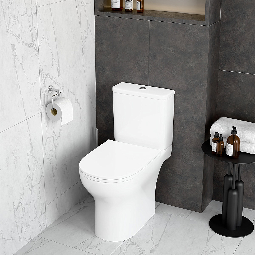 Унитаз-компакт VitrA M50 9889B003-7200 безободковый, смыв торнадо, с бачком, с сиденьем микролифт, белый купить в интернет-магазине Sanbest