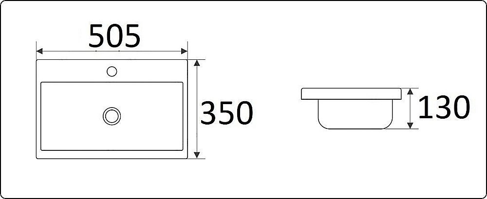 Раковина Ceramalux N 50,5 9595-50 белая купить в интернет-магазине Sanbest