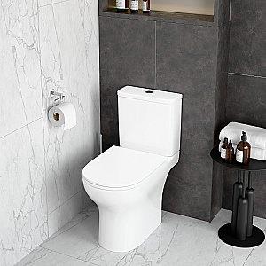 Унитаз-компакт VitrA M50 9889B003-7200 безободковый, смыв торнадо, с бачком, с сиденьем микролифт, белый купить в интернет-магазине Sanbest