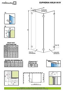 Душевое ограждение Radaway Euphoria Walk-in IV 80x90 купить в интернет-магазине Sanbest