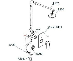 Душевая система WasserKRAFT Wiese 8400 A84202 купить в интернет-магазине сантехники Sanbest