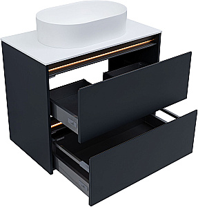 Тумба с раковиной Allen Brau Activity 80 1.34012.AM антрацит матовый/олива брашированная для ванной в интернет-магазине Sanbest