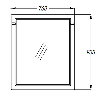 Зеркало Опадирис Омега 76 слоновая кость в ванную от интернет-магазине сантехники Sanbest