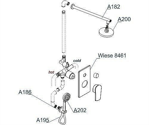 Душевая система WasserKRAFT Wiese 8400 A84202 купить в интернет-магазине сантехники Sanbest