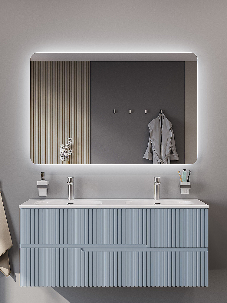Зеркало Cezares DUET 120 CZR-SPC-DUET-1200-800-LED в ванную от интернет-магазине сантехники Sanbest