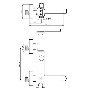 Смеситель для ванны GPD Gildo MBB165-S Черный купить в интернет-магазине сантехники Sanbest