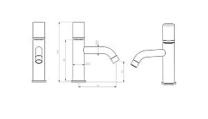 Смеситель для раковины Boheme Stick 121-SGM.4 оружейная сталь/ручка SPIRALE купить в интернет-магазине сантехники Sanbest