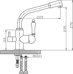 Смеситель для кухни Zorg Sanitary ZR 319 YF-33 BR Бронза купить в интернет-магазине сантехники Sanbest
