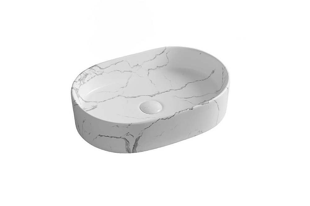 Раковина накладная CeruttiSpa 50 CR0055B MMW2 мрамор белый матовый купить в интернет-магазине Sanbest