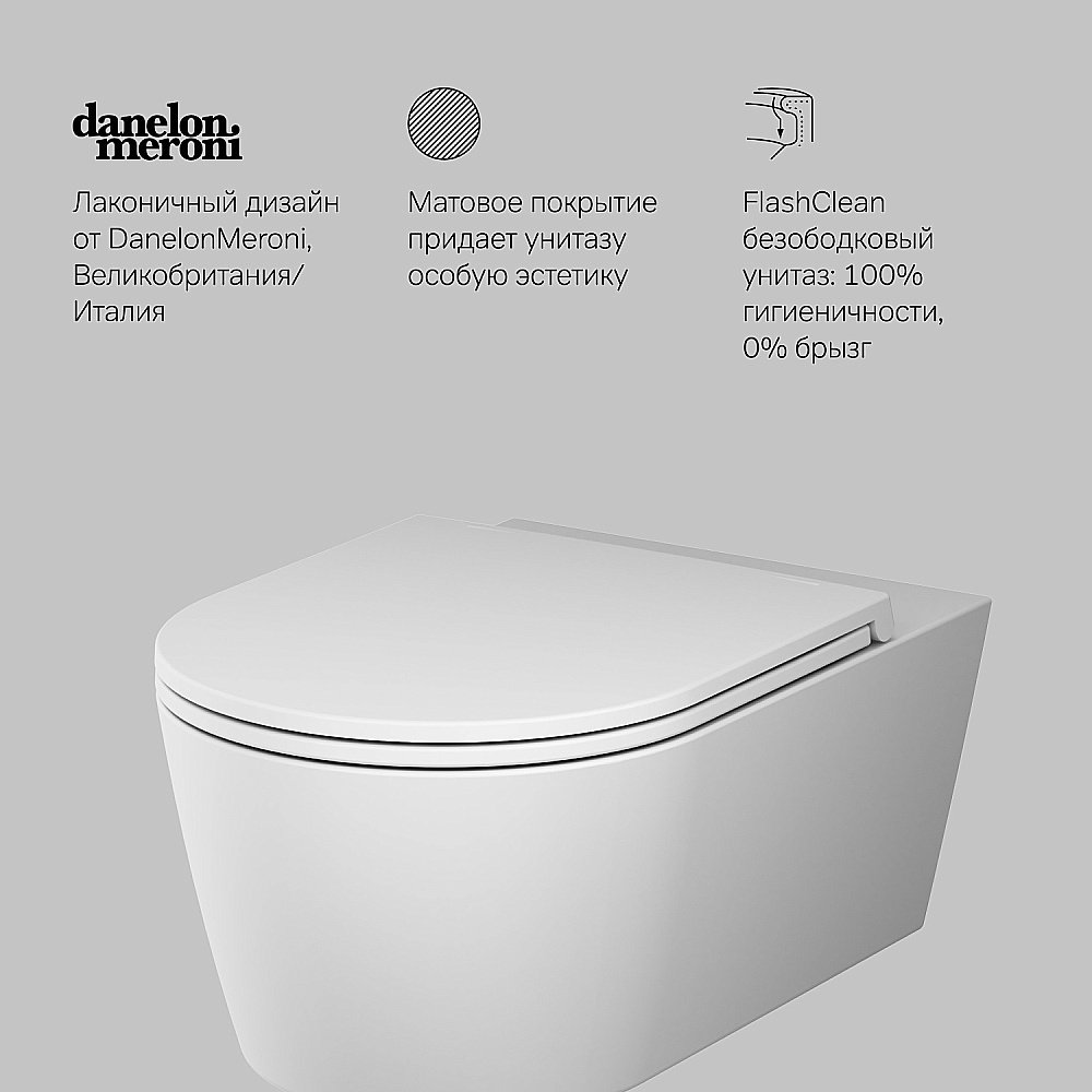 Унитаз подвесной AM.PM Func C8F1701MWSC белый матовый, безободковый купить в интернет-магазине Sanbest