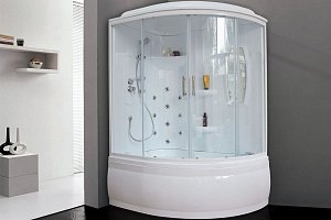 Душевая кабина Royal Bath RB140ALP-T 140x195 профиль белый/стекло прозрачное купить в интернет-магазине Sanbest