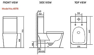 Унитаз-моноблок SantiLine SL-5024 белый, безободковый, с крышкой микролифт купить в интернет-магазине Sanbest