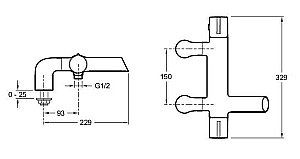 Смеситель для ванны и душа с термостатом Jacob Delafon TOOBI E9095-CP купить в интернет-магазине сантехники Sanbest