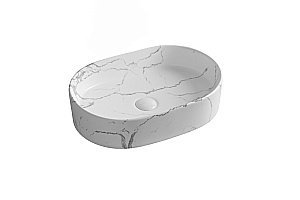 Раковина накладная CeruttiSpa 50 CR0055B MMW2 мрамор белый матовый купить в интернет-магазине Sanbest