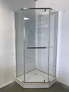 Душевой уголок CeruttiSpa Chika 100x100 CHIKA ZP101T стекло прозрачное/профиль хром купить в интернет-магазине Sanbest