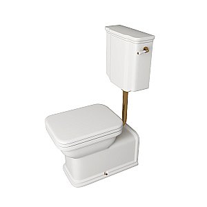 Унитаз напольный Kerasan Waldorf 4116 c низким бачком 4183 Белый/ручка золото купить в интернет-магазине Sanbest