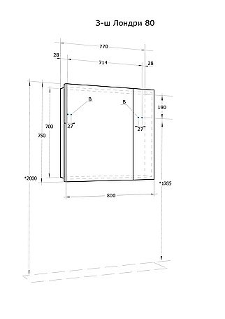 Зеркальный шкаф Акватон Лондри 1A267202LH010 80 купить в интернет-магазине сантехники Sanbest