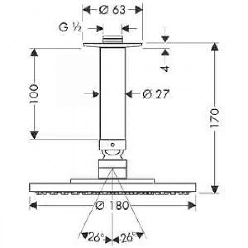 Верхний душ Hansgrohe Raindance Ecosmart 27464000 купить в интернет-магазине сантехники Sanbest