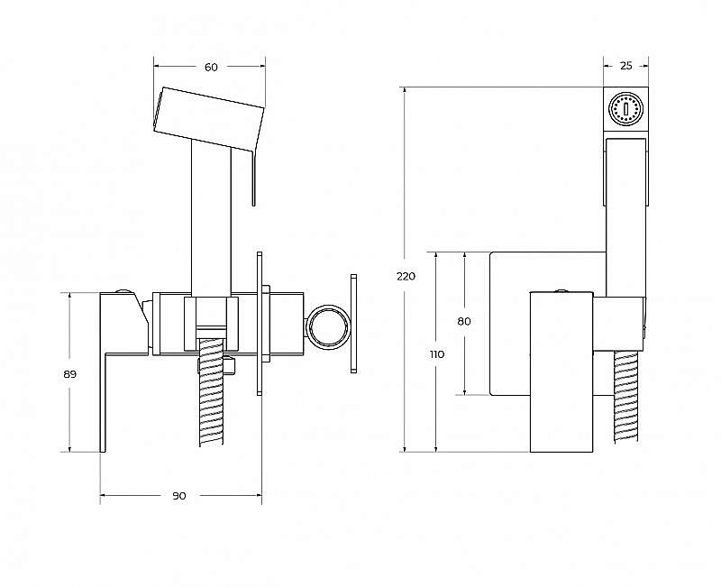 Гигиенический душ со смесителем Cezares SLIDER-DIF-01 хром купить в интернет-магазине сантехники Sanbest