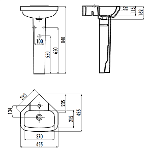 Раковина угловая с пьедесталом CREAVIT CORNER купить в интернет-магазине Sanbest
