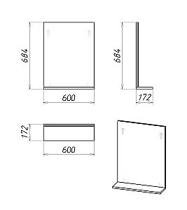 Мебель для ванной Grossman ЭКО 60 106051-2 с зеркалом, белый для ванной в интернет-магазине Sanbest