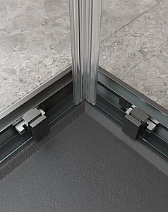 Душевой уголок Cezares Molveno A 22 90+20 C GM IV 110х110 стекло прозрачное/профиль оружейная сталь матовая купить в интернет-магазине Sanbest