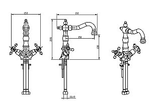 Смеситель для раковины Boheme Cristal 272-CRST купить в интернет-магазине сантехники Sanbest