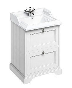 Тумба с раковиной Burlington Classic 65 1 отверстие под смеситель, белая матовая для ванной в интернет-магазине Sanbest