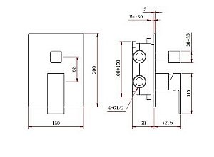 Душевая система Berges VENTAS 73002 черная матовая купить в интернет-магазине сантехники Sanbest