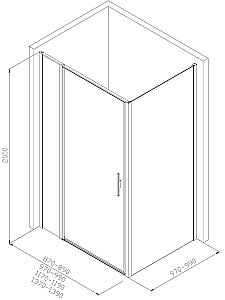 Душевой уголок Allen Brau Priority 3.31032.BA+3.31047.BA 120х100 стекло прозрачное/профиль брашированное серебро купить в интернет-магазине Sanbest