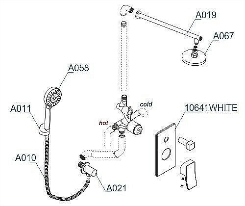 Душевая система WasserKRAFT Aller A16067WHITE купить в интернет-магазине сантехники Sanbest