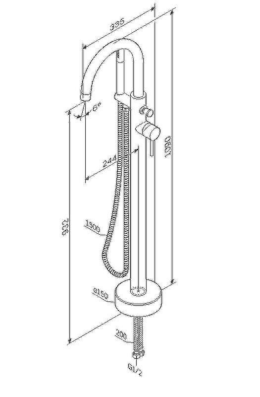 Смеситель для ванны AM.PM Sense F7514100 купить в интернет-магазине сантехники Sanbest