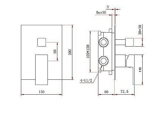 Душевая система Berges VENTAS 73002 черная матовая купить в интернет-магазине сантехники Sanbest