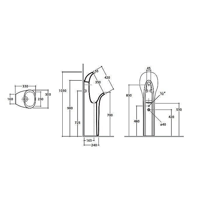 Писсуар напольный GLOBO Olivia OL029.BI купить в интернет-магазине Sanbest