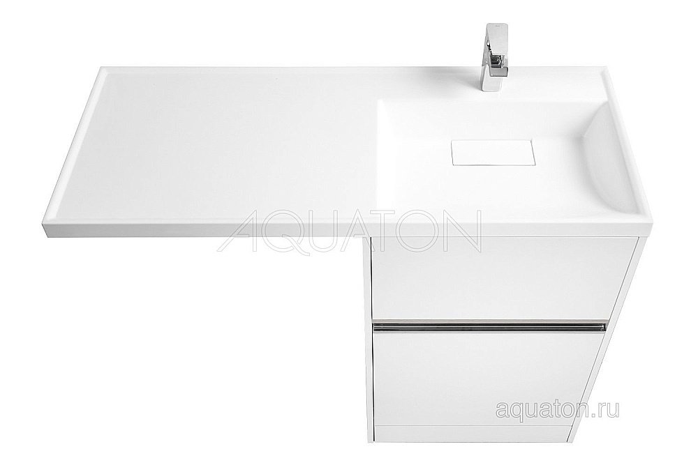 Тумба с раковиной Акватон Лондри 120 белая глянцевая для ванной в интернет-магазине Sanbest