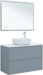 Тумба с раковиной Aquanet Арт 100 мисти грин для ванной в интернет-магазине Sanbest